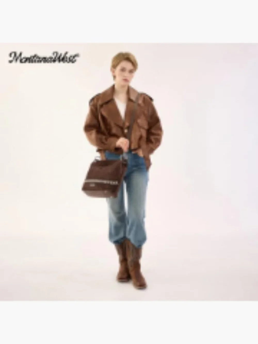 Faux Suede Hobo Bag Slouchy Shoulder Tote with Zip-Top and Anti-Theft Pocket